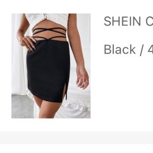 Criss Cross Split Tie Back Skirt